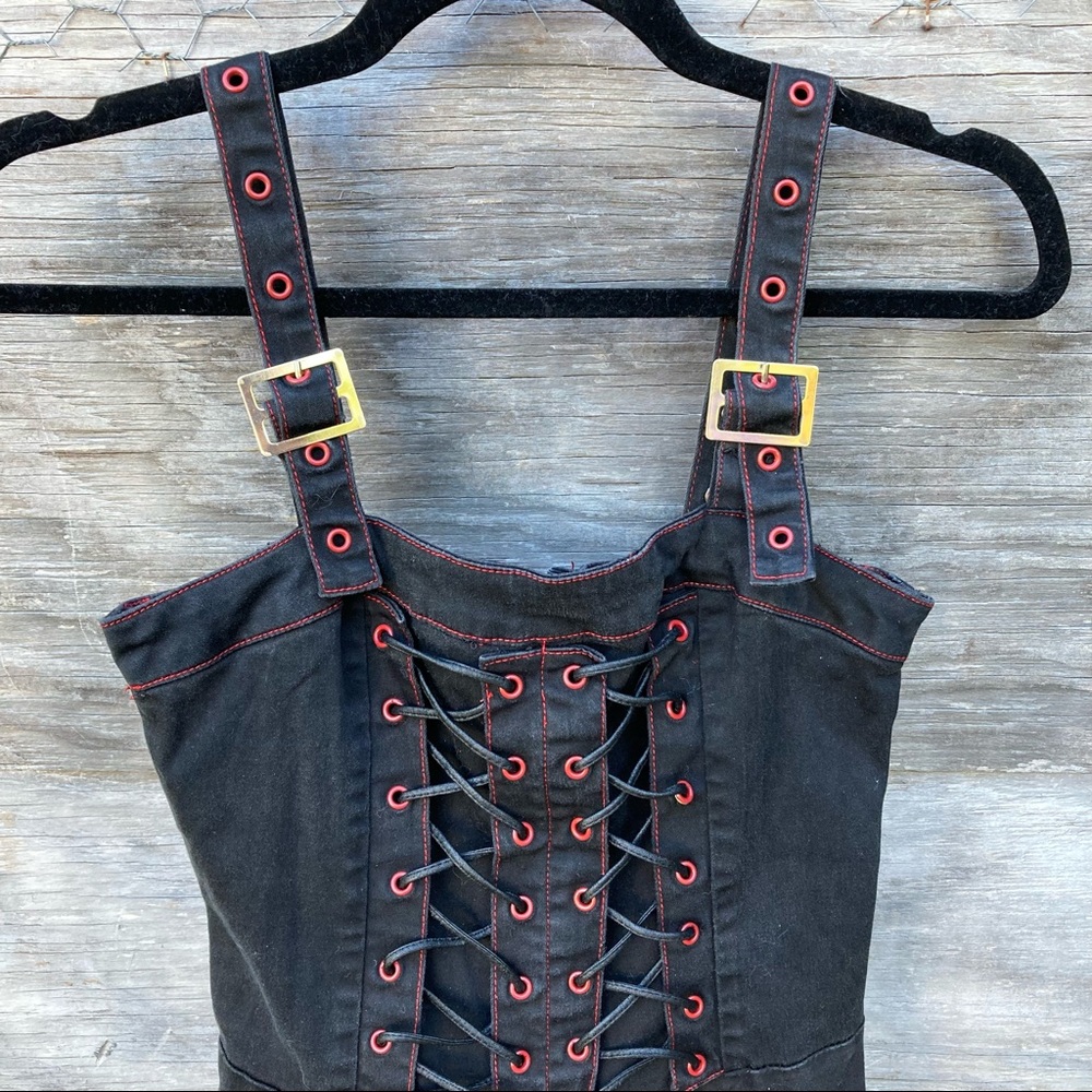 RARE Tripp NYC Double Corset Goth Dress Vintage - Picture 4 of 11